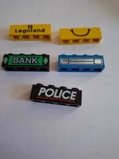 No 296 5 x Lego Basic 1x4 3010 Printed