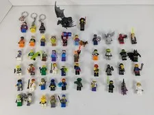 LEGO Minifigure Lot – 45 Random Mixed Figures, 3 Keychains, Dragon