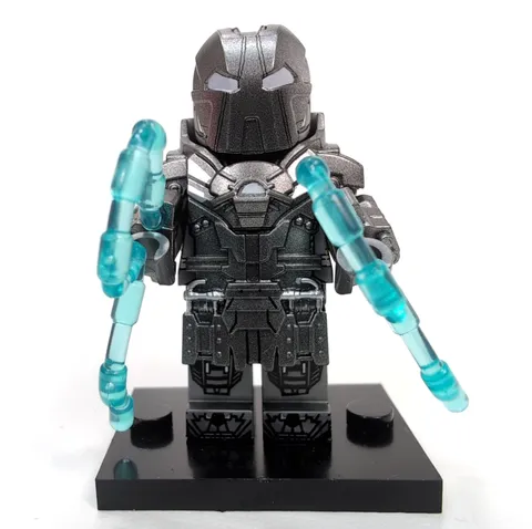 Custom LEGO Iron Man Whiplash Santa Minifigure Pad Printed w/ Black Stand