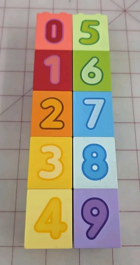 Lego Duplo Numbers Blocks Bricks 10 Pieces Lot Learn Counting Fun 0-9