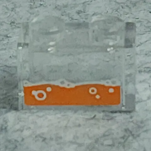 LEGO 3065pb08 Brick 1x2 without Bottom Tube Orange Water Bubbles Pattern Clear