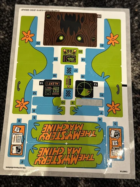 LEGO STICKER SHEET ONLY MYSTERY MACHINE 75902 New from set 75902stk01 Genuine