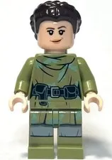 LEGO® Minifigure Star Wars sw1296 Princess Leia Olive Green Endor Outfit Hair