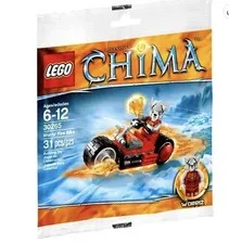 LEGO Legends of Chima 30265 Worriz Fire Bike (polybag) New 31pc Orange Retired