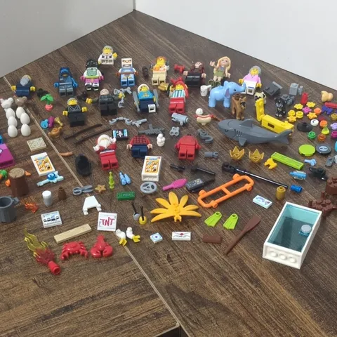 LEGO Bulk Lot Minifigures Accessories & Parts Animals Shark Elephant Boat