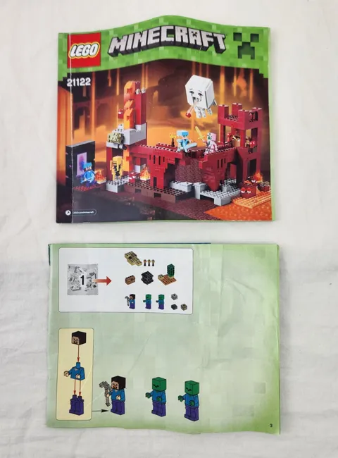 Lego Minecraft Village 21122 & 21119 Dungeon Instruction Manual Booklet Lot