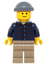 LEGO [No Color/Any Color] Plaid Button Shirt, Dark Tan Legs, Dark Bluish Gray Kn