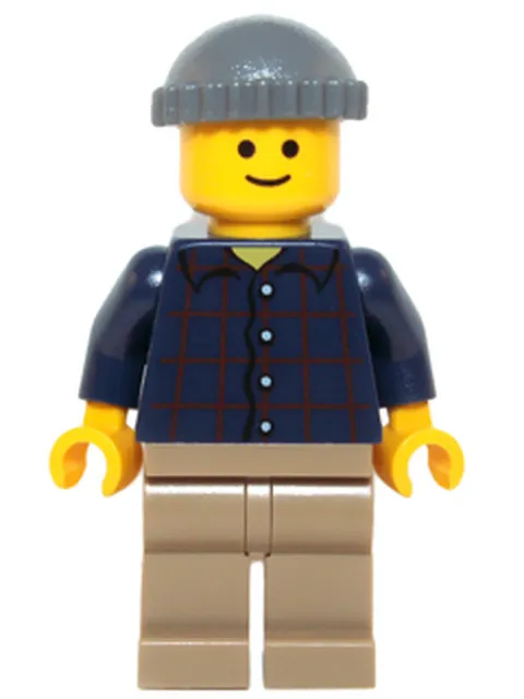 LEGO [No Color/Any Color] Plaid Button Shirt, Dark Tan Legs, Dark Bluish Gray Kn