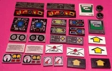 Lego Mixed  Lot of  - 30 Printed Tiles