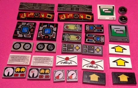 Lego Mixed  Lot of  - 30 Printed Tiles