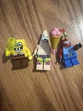 Lego SpongeBob SquarePants Minifigure Lot SpongeBob Patrick & Mr. Krabs Figures