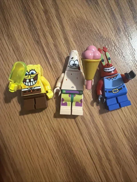 Lego SpongeBob SquarePants Minifigure Lot SpongeBob Patrick & Mr. Krabs Figures