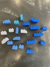 LEGO DUPLO Building Blocks Lot Blue/White Mixed Size Toy/Gift/STEM 20pcs