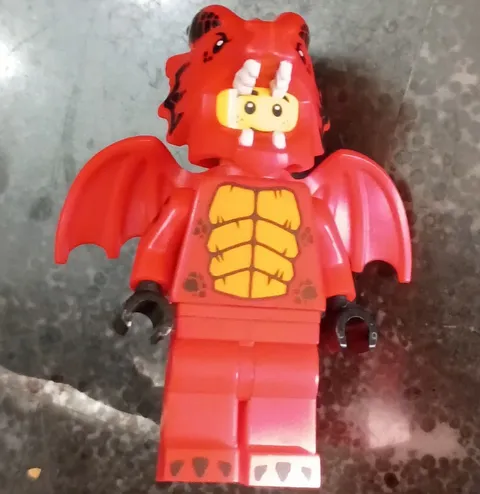 LEGO Minifigures Red Dragon Costume Minifigure w/ Wings Tail & Horned Headpiece