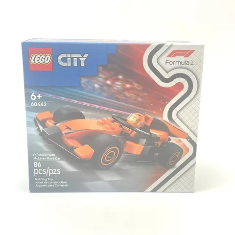 LEGO City 60442 McLaren Formula 1 Race Car F1 Driver Building Set 86 Pcs New
