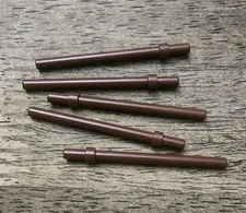 LEGO Reddish Brown Bar 6L with Stop Ring. QTY 5. Part No. 63965.