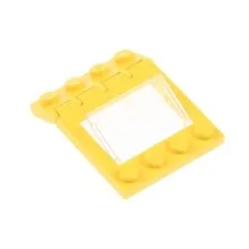 1x LEGO Auto Dach 4x4 Yellow Transp. White Window Hinge Plate 4315 2348b 2349