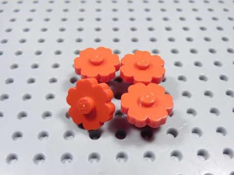 LEGO Lot of 4 Red 2x2 Flowers Plants Minifig BS