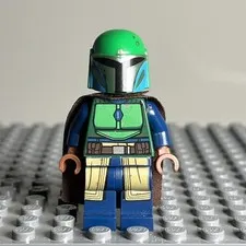 Mandalorian Tribe Warrior sw1078 Female, Dark Brown Cape, Green Helmet - 1M