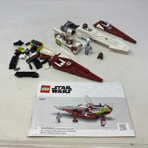 Lego Star Wars Obi-Wan Kenobi Jedi Starfighter 75333 Incomplete with Minifigures