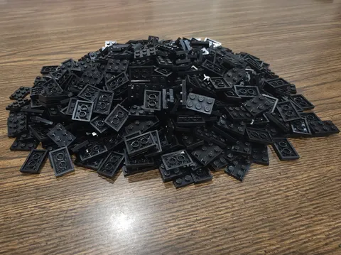 LEGO Qty 609 - Black Plate 2 x 3 3021 MOC BULK LOT