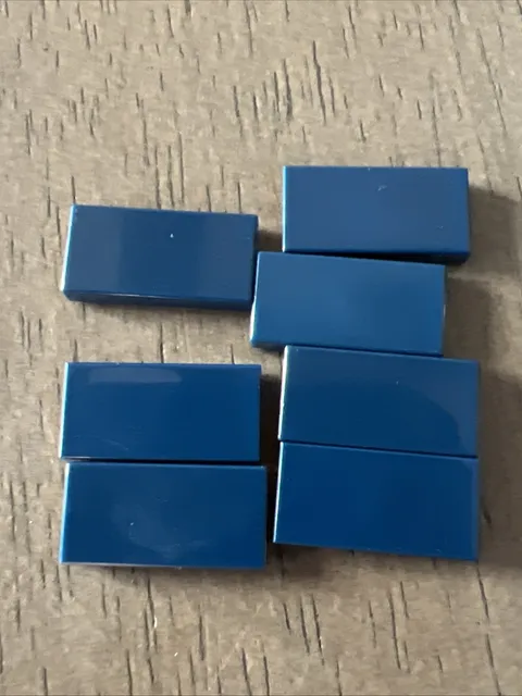 LEGO 3069 Dark Blue Tile 1 x 2- 7 Pieces