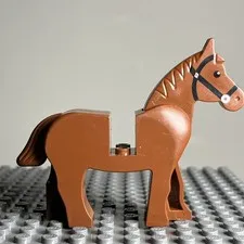 Lego Minifigure Figure Brown Horse 4493c01pb05 LOTR Medieval Castle 2P