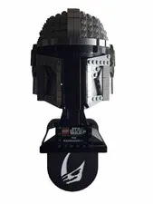 Wall Mount For LEGO STAR WARS MANDALORIAN Helmet 75328 w/ Mudhorn Insignia