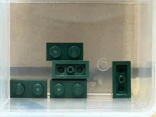 LEGO Parts - Dark Green Plate 1 x 2 - No 3023 - QTY 5