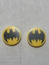 LEGO 2x2 Batman Symbol Logo Bat Yellow Circle Lot Of 2 Part 14769pb120