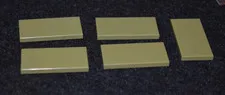 (5) 2x4 OLIVE Green Smooth Finishing Tile Bricks - NEW Lego Parts ~