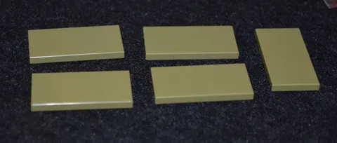 (5) 2x4 OLIVE Green Smooth Finishing Tile Bricks - NEW Lego Parts ~