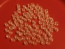 LEGO 100x Clear Translucent Round 1x1 Flat Plate Studs