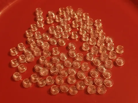 LEGO 100x Clear Translucent Round 1x1 Flat Plate Studs
