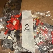 LEGO Mixed Parts Lot Polybag - Red Gray White Black Plastic (2017)