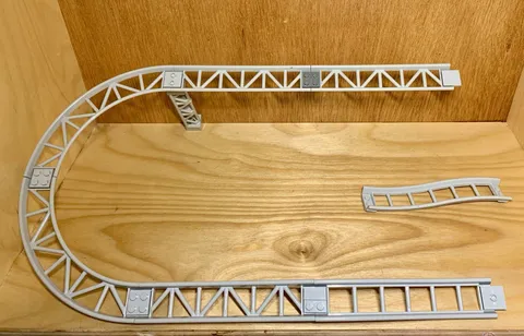 Lego Roller Coaster Mixed Parts Pieces Lot Of 7 Light Grey