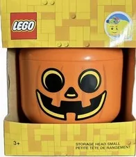 LEGO Small Halloween Pumpkin Storage Head Jack O'Lantern Container New