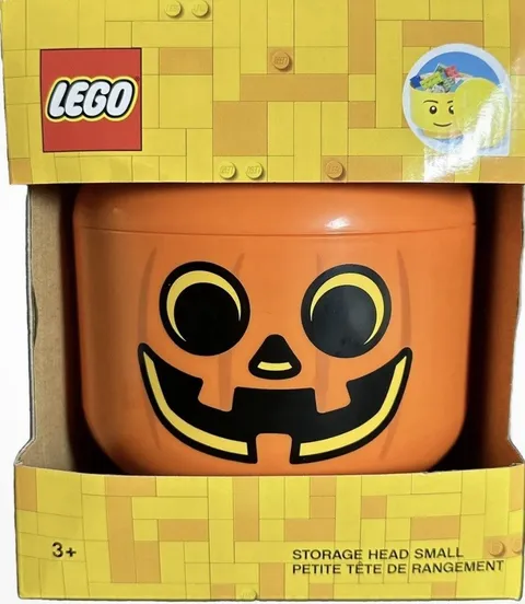 LEGO Small Halloween Pumpkin Storage Head Jack O'Lantern Container New