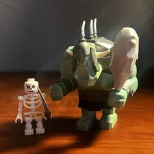 LEGO fantasy era castle figures big fig troll with mace and skeleton with sword