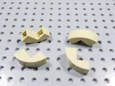 LEGO Lot of 4 Tan 2x1x1-2/3 Curved Slope Brick Part 5907 BD
