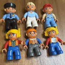 Lot Of Lego Duplo Figures People Police Pilot Construction Woman