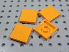 LEGO Lot of 4 Orange 2x2 Smooth Tiles Plates BK