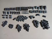 LEGO LOT 220 DARK BLUISH GRAY CURVED SLOPE WEDGE INVERTED BRICKS SHIP PIECES