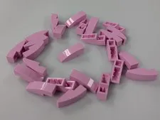 LEGO x25 New Bright Pink Slope, Curved 3 x 1 (50950) Building Bricks Bulk Lot