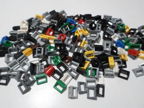 Lego Lot 200+   2432 Tile Modified 1x2 with Bar Handle MIXED COLORS