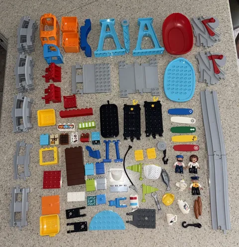 Lego DUPLO Set 10875 Cargo Train  missing 2 pieces Tested New Batteries