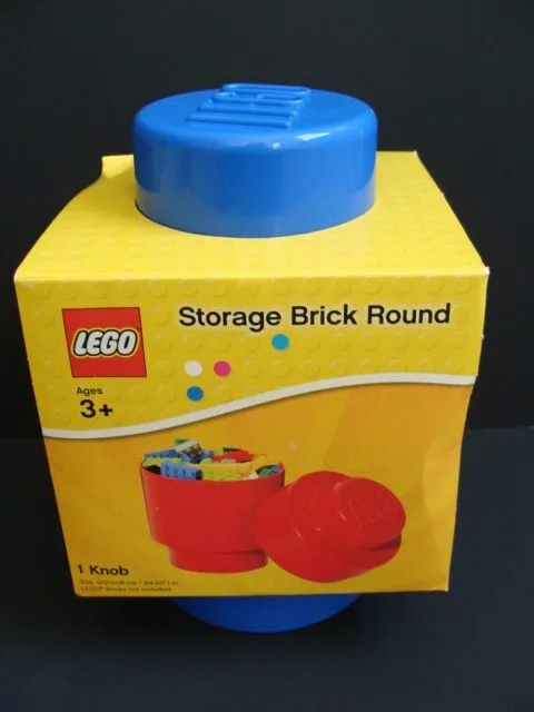 NEW LEGO Round Storage Brick 1 Knob Stud Blue Organizer Project Case Tub Single
