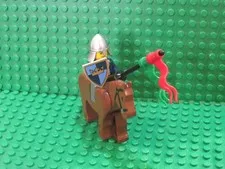 Lego vintage Castle Fantasy Era knight minifigure brown horse shield helmet KL50