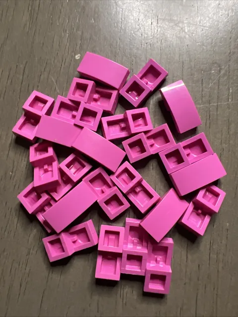 LEGO 11477 Dark Pink Slope, Curved 2 x 1 x 2/3 - 24 Pieces
