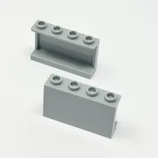 14718 LEGO Parts Panel 1x4x2 w/ Side Supports Hollow Studs LIGHT BLUISH GRAY (2)